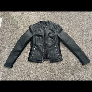 Express Black Leather Jacket Size XS
